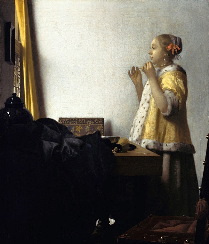 Jan Vermeer, Young Woman with a Pearl Necklace, 1662
