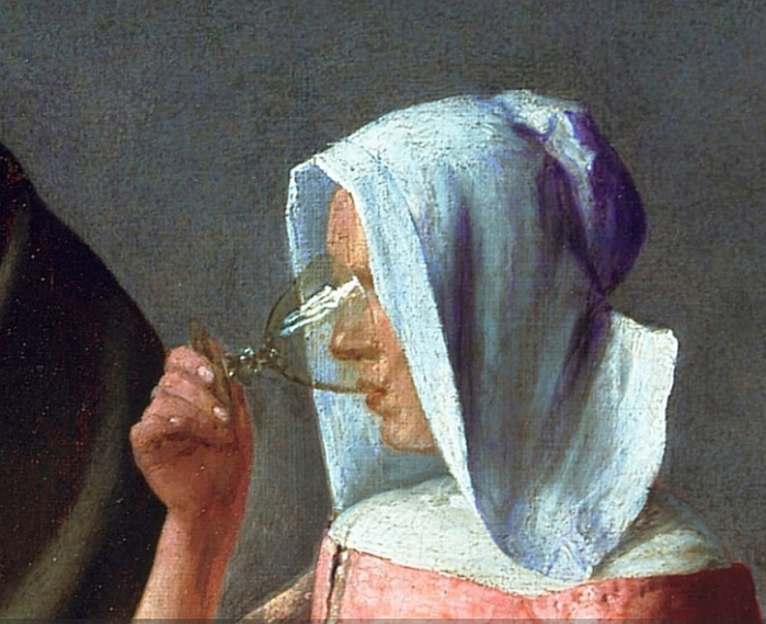 Vermeer, The Wine Glass (detail)